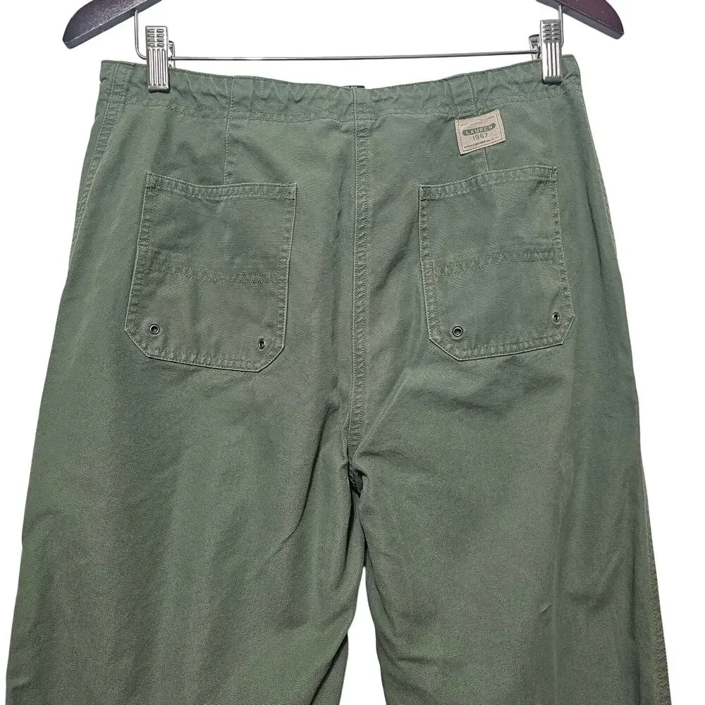 Ralph Lauren Utility Pant Tie String Cotton Olive green size M (see measurements - Picture 5 of 8